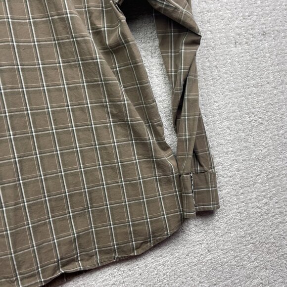 Volcom Plaid Button Up Shirt Long Sleeve Classic Fit Brown Tan Boy XL Skate Surf - Picture 12 of 13